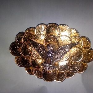 1842 coin belt buckle w/Eagle